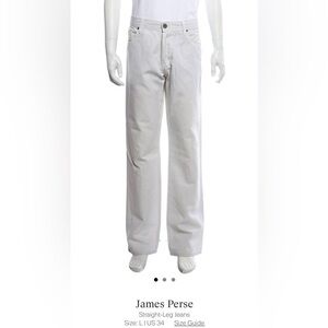 James Perse Neutral White 5 pocket cotton linen jeans